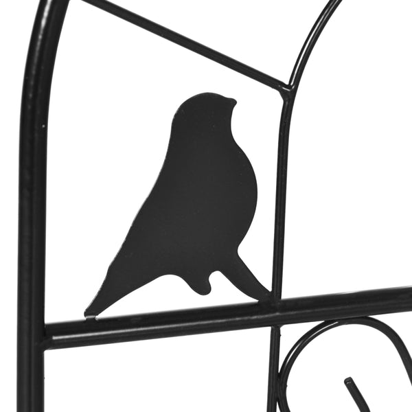 Set van 2 zwarte metalen klimplantenrekken 38x98 cm voor tuin en balkon