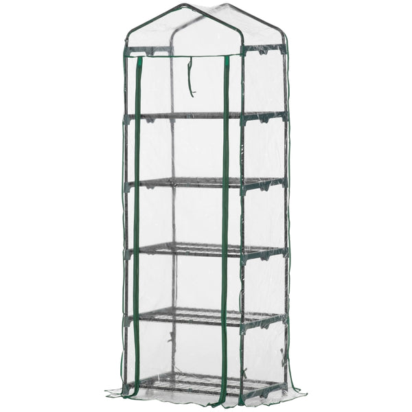 Compacte tunnelkas 193x69x49 cm met groen PE-doek en ritssluiting