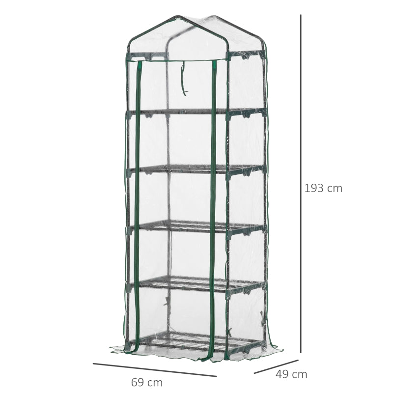 Compacte tunnelkas 193x69x49 cm met groen PE-doek en ritssluiting