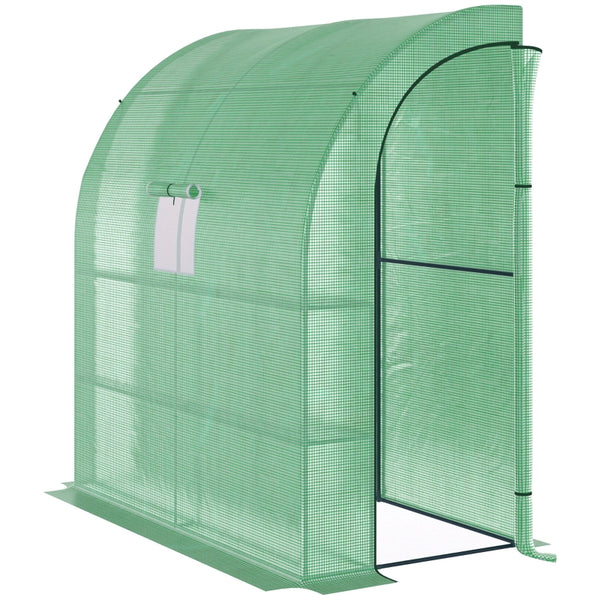 Ruime kweekkas 200x100x215 cm met groen PE-doek en ritssluiting