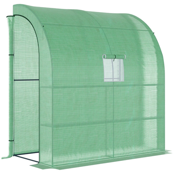 Ruime kweekkas 200x100x215 cm met groen PE-doek en ritssluiting