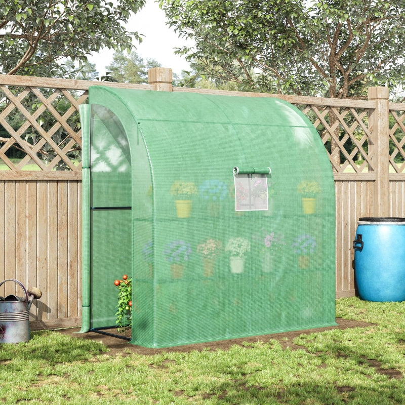 Ruime kweekkas 200x100x215 cm met groen PE-doek en ritssluiting