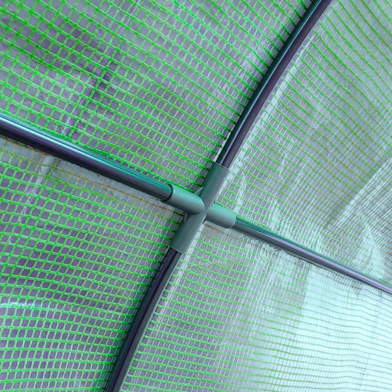 Ruime kweekkas 200x100x215 cm met groen PE-doek en ritssluiting