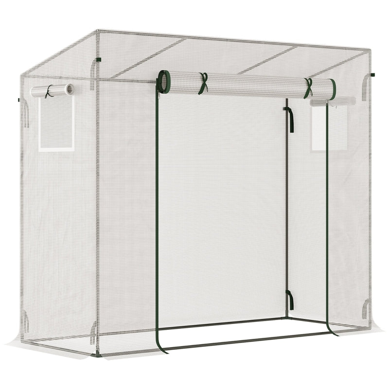 Ruime kweekkas 200x68x196 cm met groen PE-doek en ritssluiting