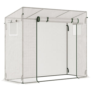 Ruime kweekkas 200x68x196 cm met groen PE-doek en ritssluiting voor optimale bescherming van planten en bloemen