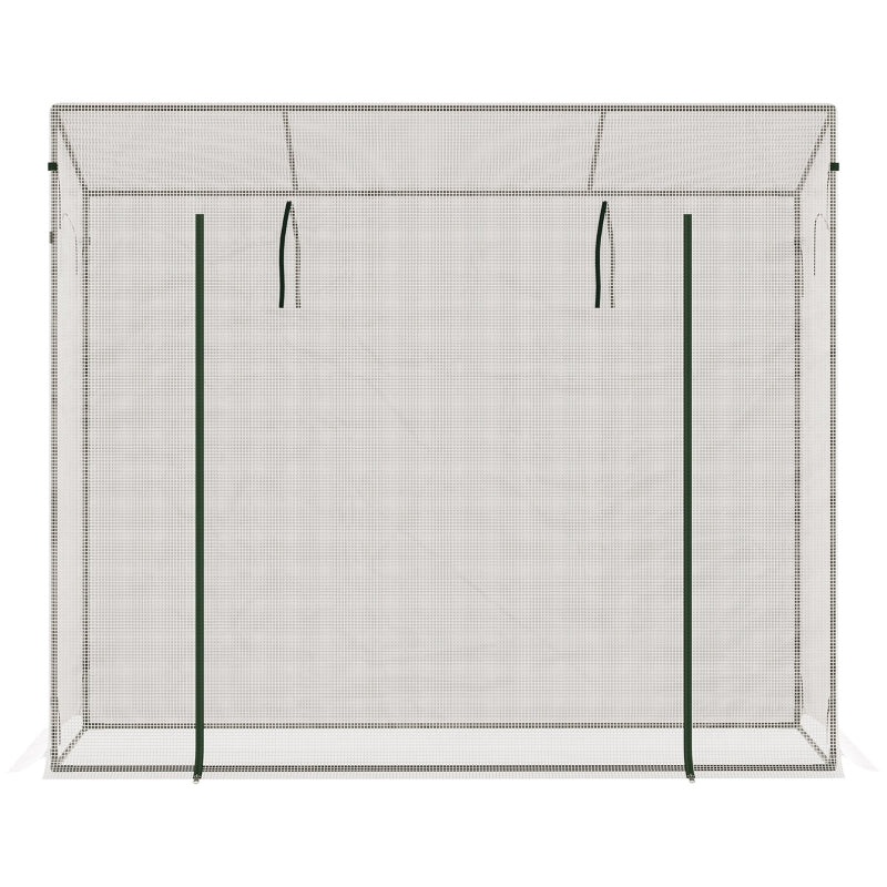 Ruime kweekkas 200x68x196 cm met groen PE-doek en ritssluiting