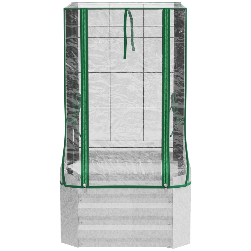 Kleine kweekkas 53x53x90 cm met groen PE-doek en ritssluiting