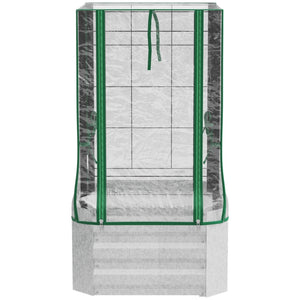 Kleine kweekkas 53x53x90 cm met groen PE-doek en ritssluiting voor efficiënt kweken van tomaten en kruiden in kleine ruimtes
