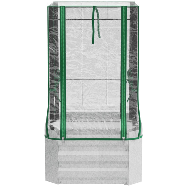 Kleine kweekkas 53x53x90 cm met groen PE-doek en ritssluiting