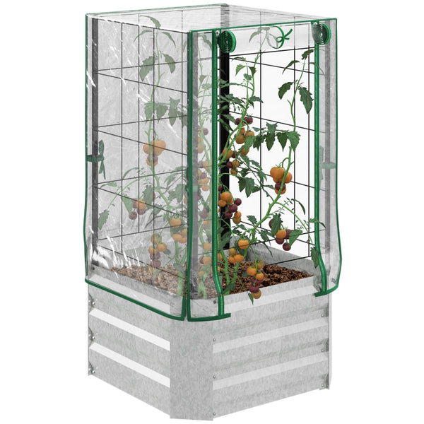 Kleine kweekkas 53x53x90 cm met groen PE-doek en ritssluiting