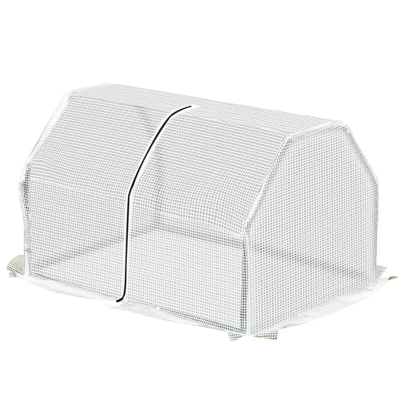 Compacte kweekkas 99x71x60 cm met groen PE-doek en ritssluiting