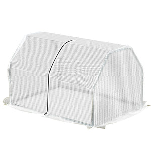 Compacte kweekkas 99x71x60 cm met groen PE-doek en ritssluiting voor plantenbescherming en eenvoudig gebruik in tuin of balkon