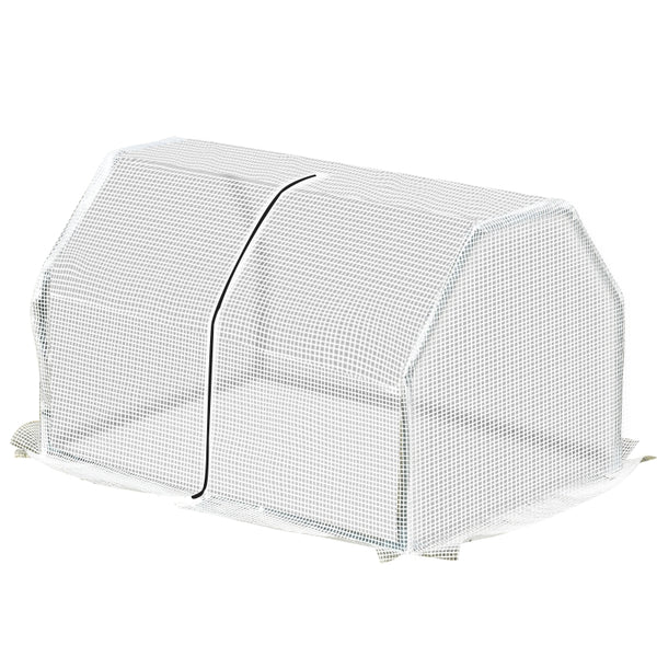 Compacte kweekkas 99x71x60 cm met groen PE-doek en ritssluiting
