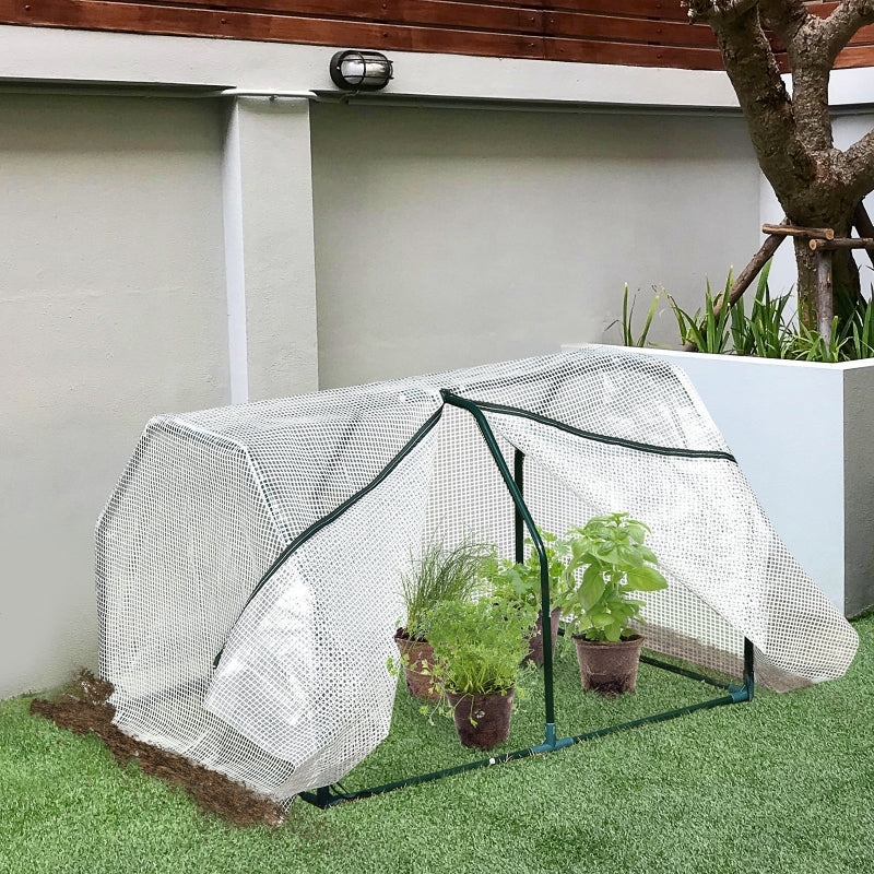 Compacte kweekkas 99x71x60 cm met groen PE-doek en ritssluiting