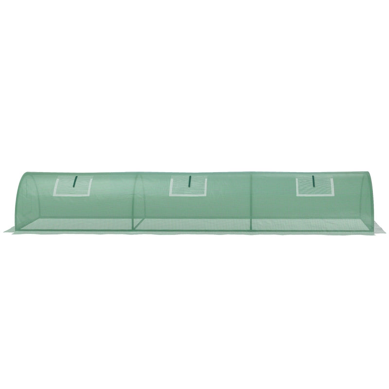 Compacte tunnelkas 300x80x45 cm met ritssluiting en groen PE-doek