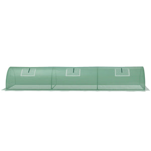 Compacte tunnelkas 300x80x45 cm met ritssluiting en groen PE-doek – duurzame kas voor plantenbescherming