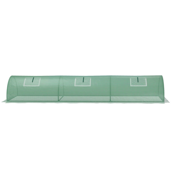 Compacte tunnelkas 300x80x45 cm met ritssluiting en groen PE-doek