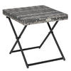 Inklapbare bijzettafel 40x40x40 cm met rattan-look blad en grijs frame