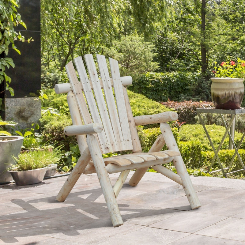 Tuinstoel 83x68x101 cm in Adirondack-stijl van dennenhout met armleuningen