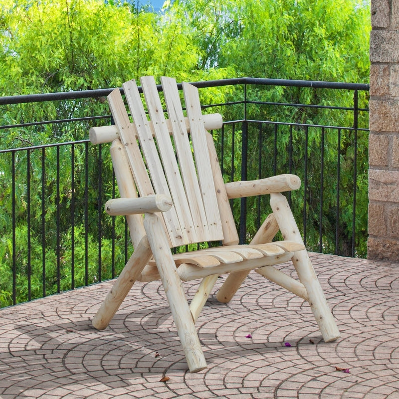 Tuinstoel 83x68x101 cm in Adirondack-stijl van dennenhout met armleuningen
