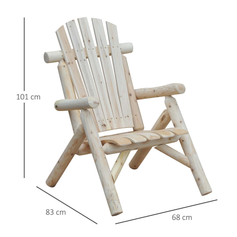Tuinstoel 83x68x101 cm in Adirondack-stijl van dennenhout met armleuningen