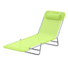 Ligbed 182x56x25 cm met groen textileen en stevig stalen onderstel