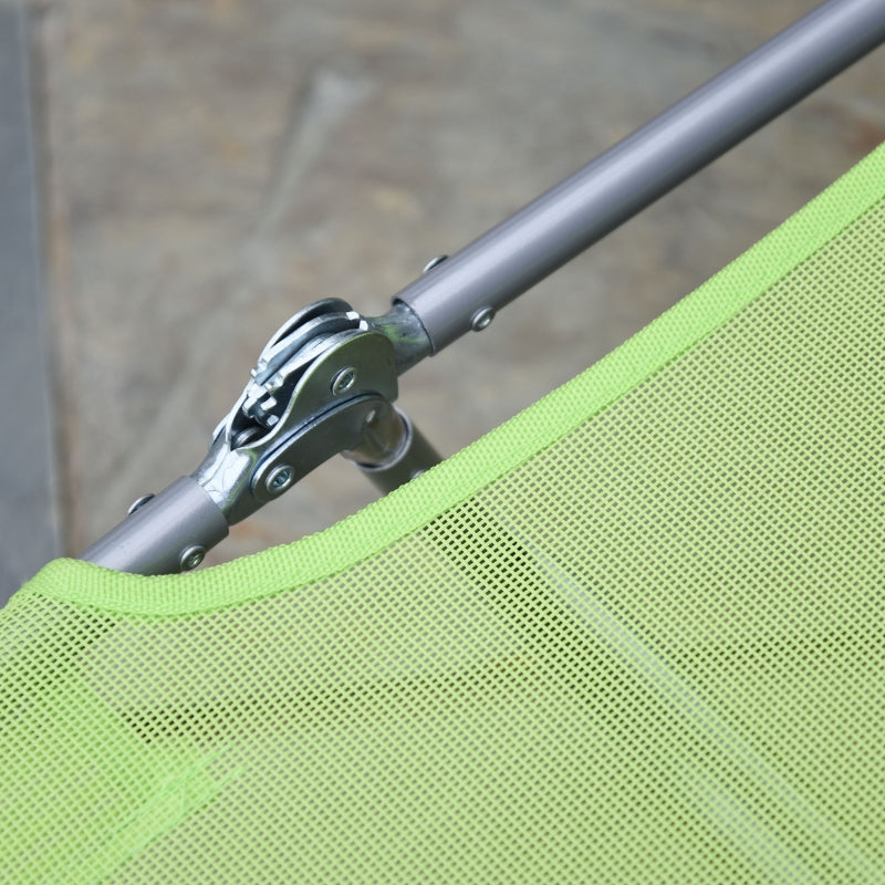 Ligbed 182x56x25 cm met groen textileen en stevig stalen onderstel