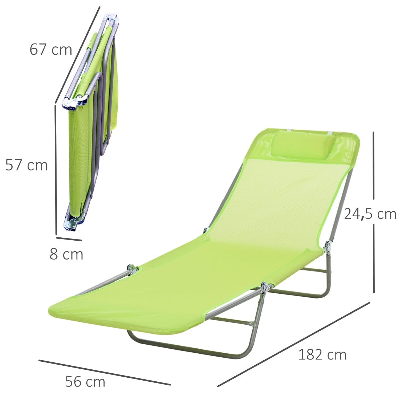 Ligbed 182x56x25 cm met groen textileen en stevig stalen onderstel