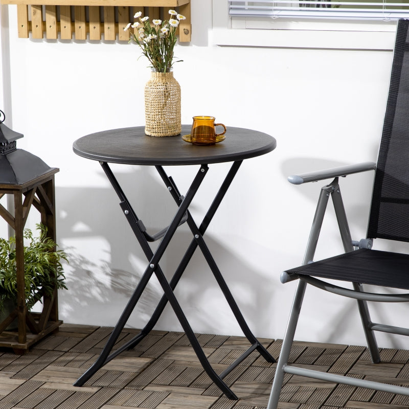 Opklapbare tuintafel 60x60x73 cm met donkergrijs kunststof blad