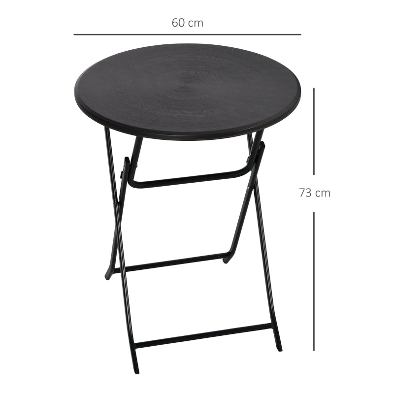 Opklapbare tuintafel 60x60x73 cm met donkergrijs kunststof blad