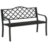 Tuinbank 128x58,5x89 cm voor 2 personen met zwart stalen frame