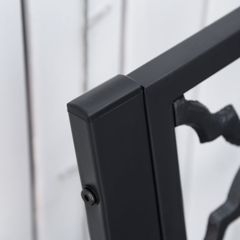 Tuinbank 128x58,5x89 cm voor 2 personen met zwart stalen frame