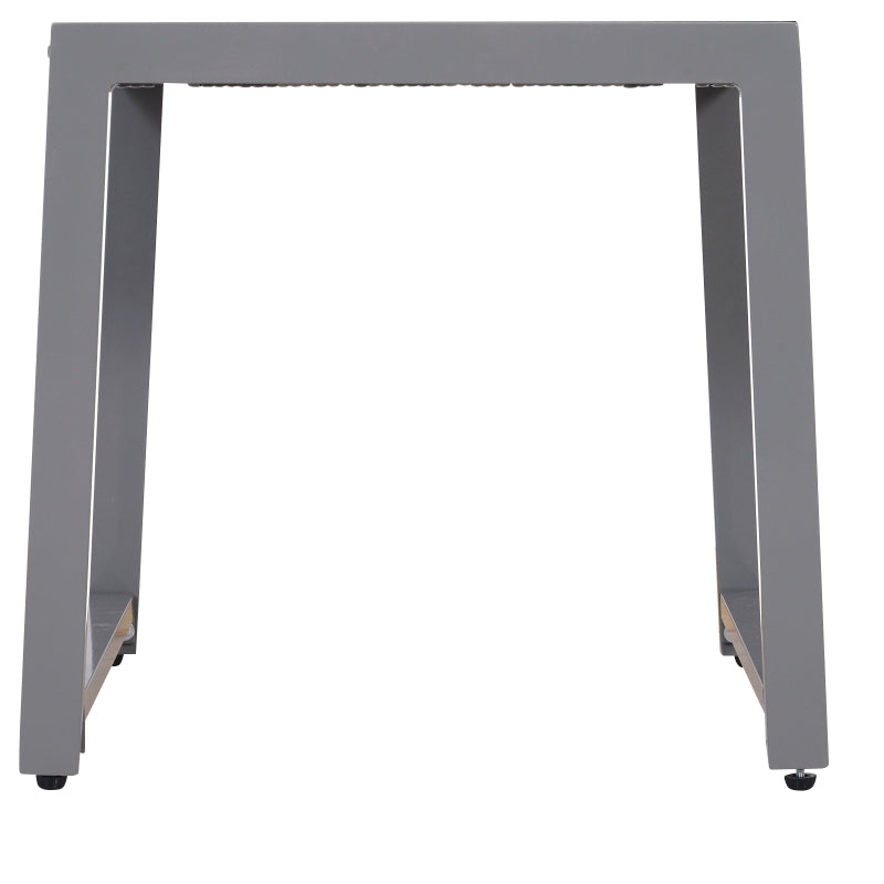 Bijzettafel 50x49,5x50 cm met rattan-look blad en metalen frame