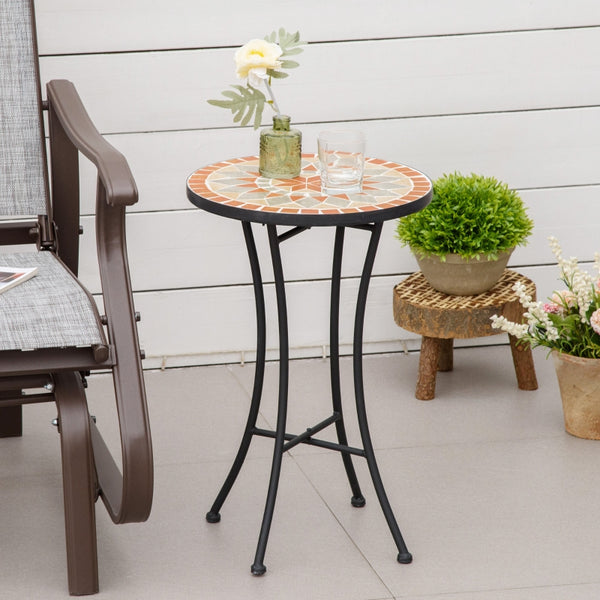 Ronde bijzettafel Ø35,5 cm met stabiel stalen frame voor buiten