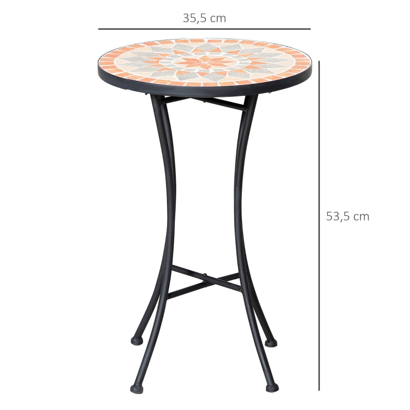 Ronde bijzettafel Ø35,5 cm met stabiel stalen frame voor buiten