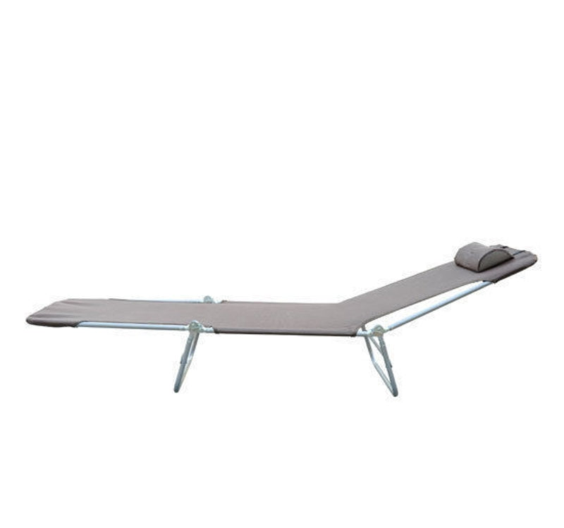 Ligbed 182x56x25 cm met bruin textileen en stabiel frame
