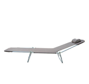 Ligbed 182x56x25 cm met bruin textileen en stabiel frame – comfortabel en stevig design voor tuin en balkon ontspanning