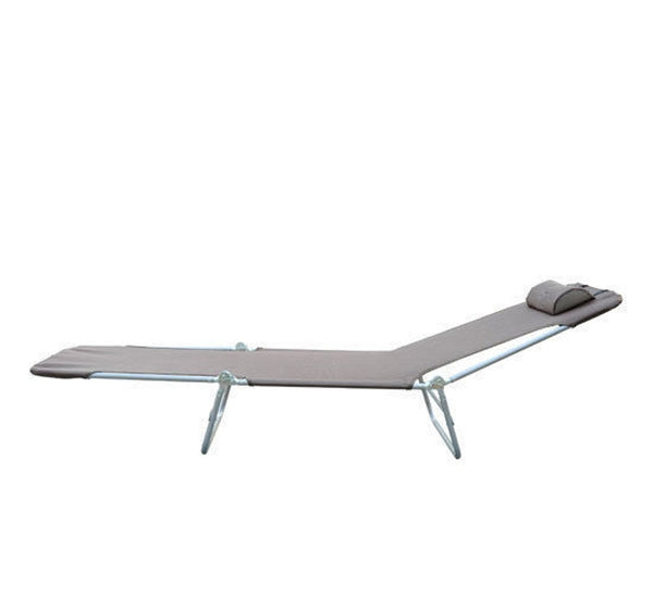 Ligbed 182x56x25 cm met bruin textileen en stabiel frame