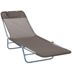 Ligbed 182x56x25 cm met bruin textileen en stabiel frame – comfortabel en lichtgewicht ontwerp voor tuin en balkon