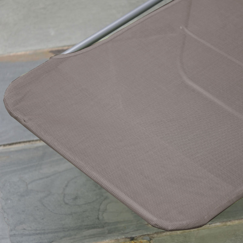 Ligbed 182x56x25 cm met bruin textileen en stabiel frame