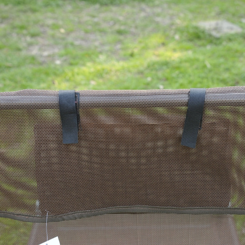 Ligbed 182x56x25 cm met bruin textileen en stabiel frame