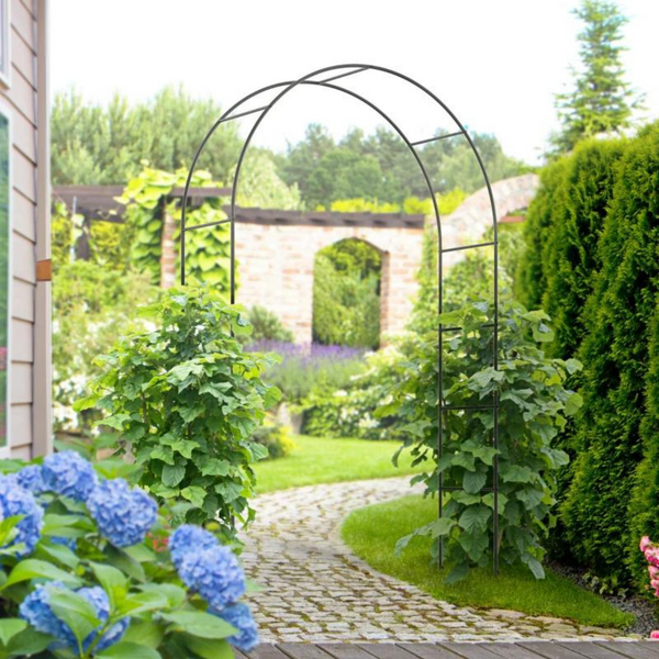 Rozenboog zwart metaal – 140×40×240 cm stevige tuinboog voor planten