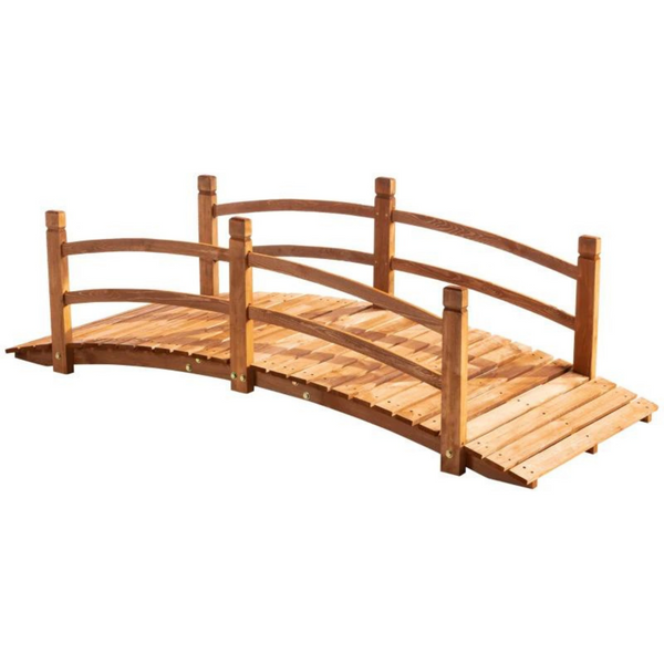 Decoratieve houten tuinbrug 185x72,6 cm voor vijver of tuinpad