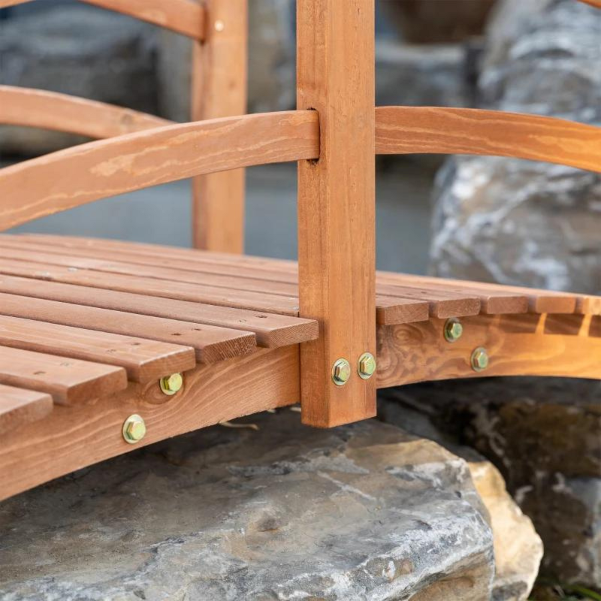 Decoratieve houten tuinbrug 185x72,6 cm voor vijver of tuinpad