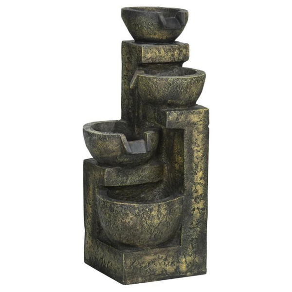 Rustgevend waterornament voor buiten 25x24x60 cm met LED