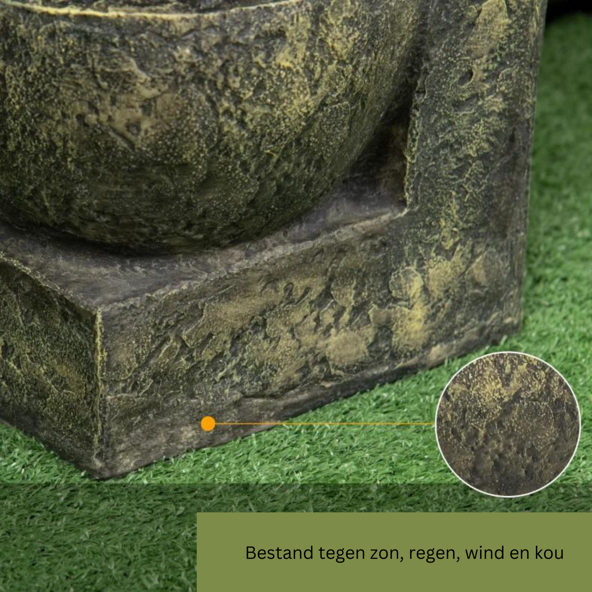 Rustgevend waterornament voor buiten 25x24x60 cm met LED
