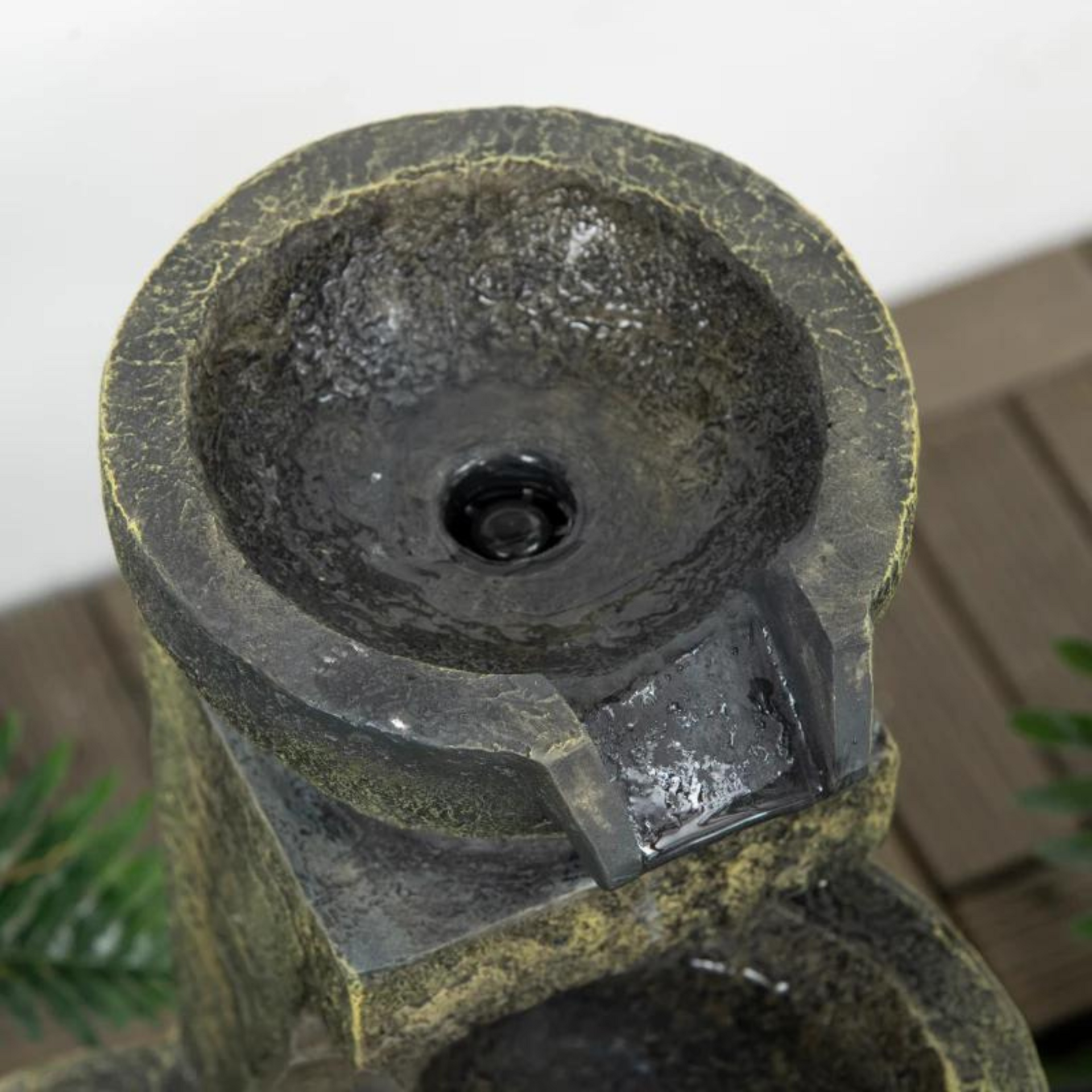 Rustgevend waterornament voor buiten 25x24x60 cm met LED