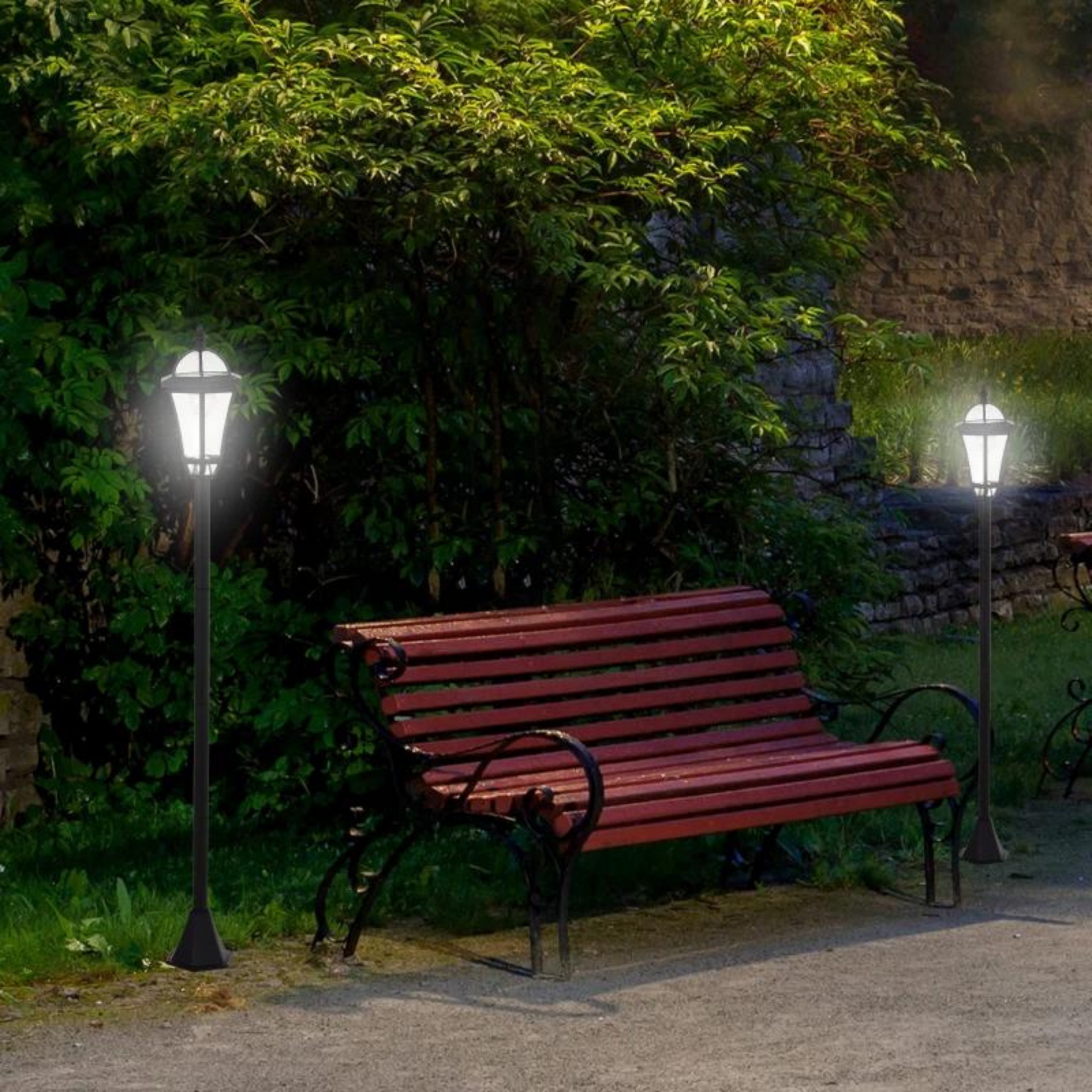 Tuinlantaarn op zonne-energie Ø18,5x129 cm met LED verlichting