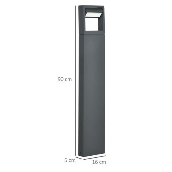 LED Staande tuinlamp – 90?cm aluminium, IP65, warm wit 460?lm