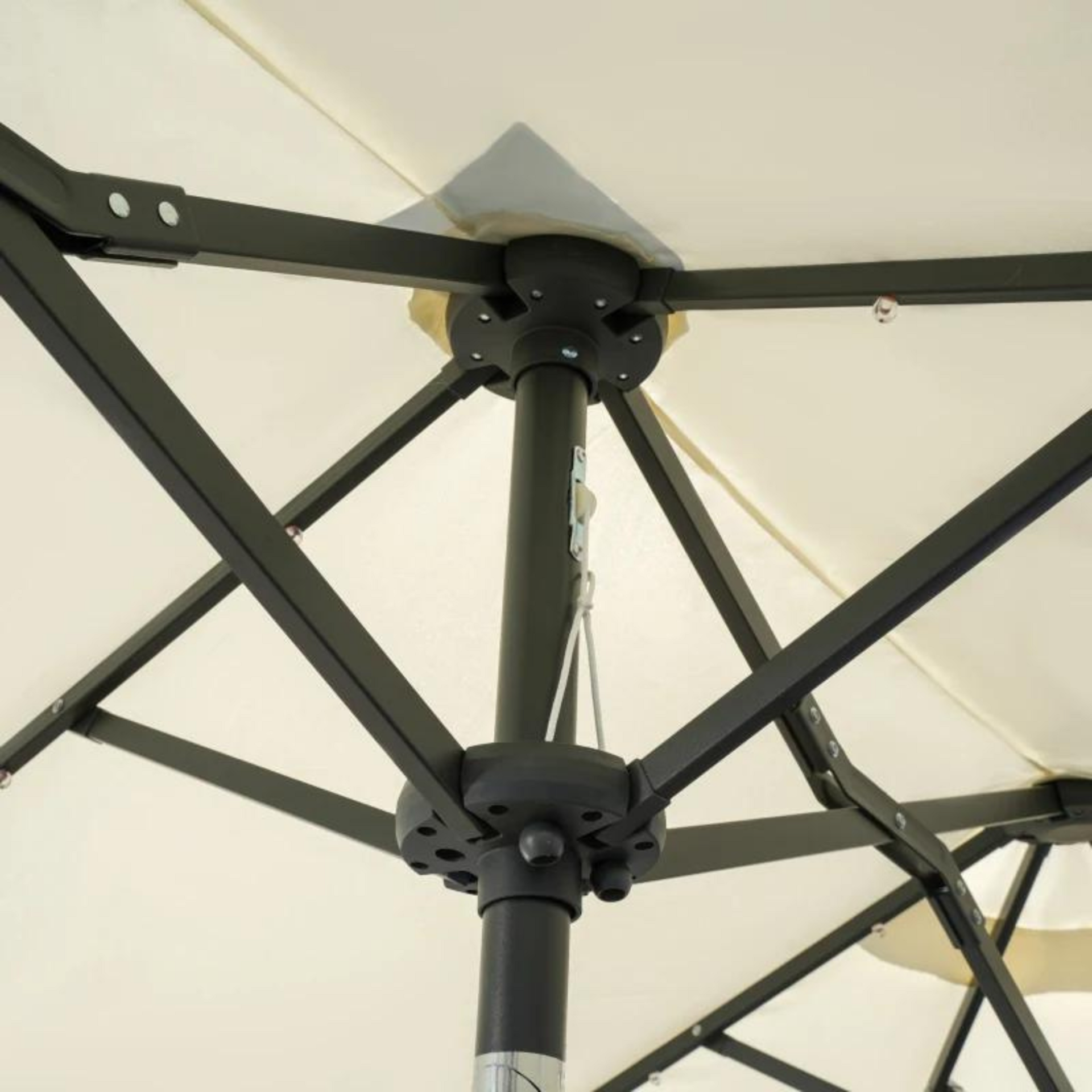 Kantelbare parasol 2,95x1,5x2,19 m met ingebouwde ledverlichting beige